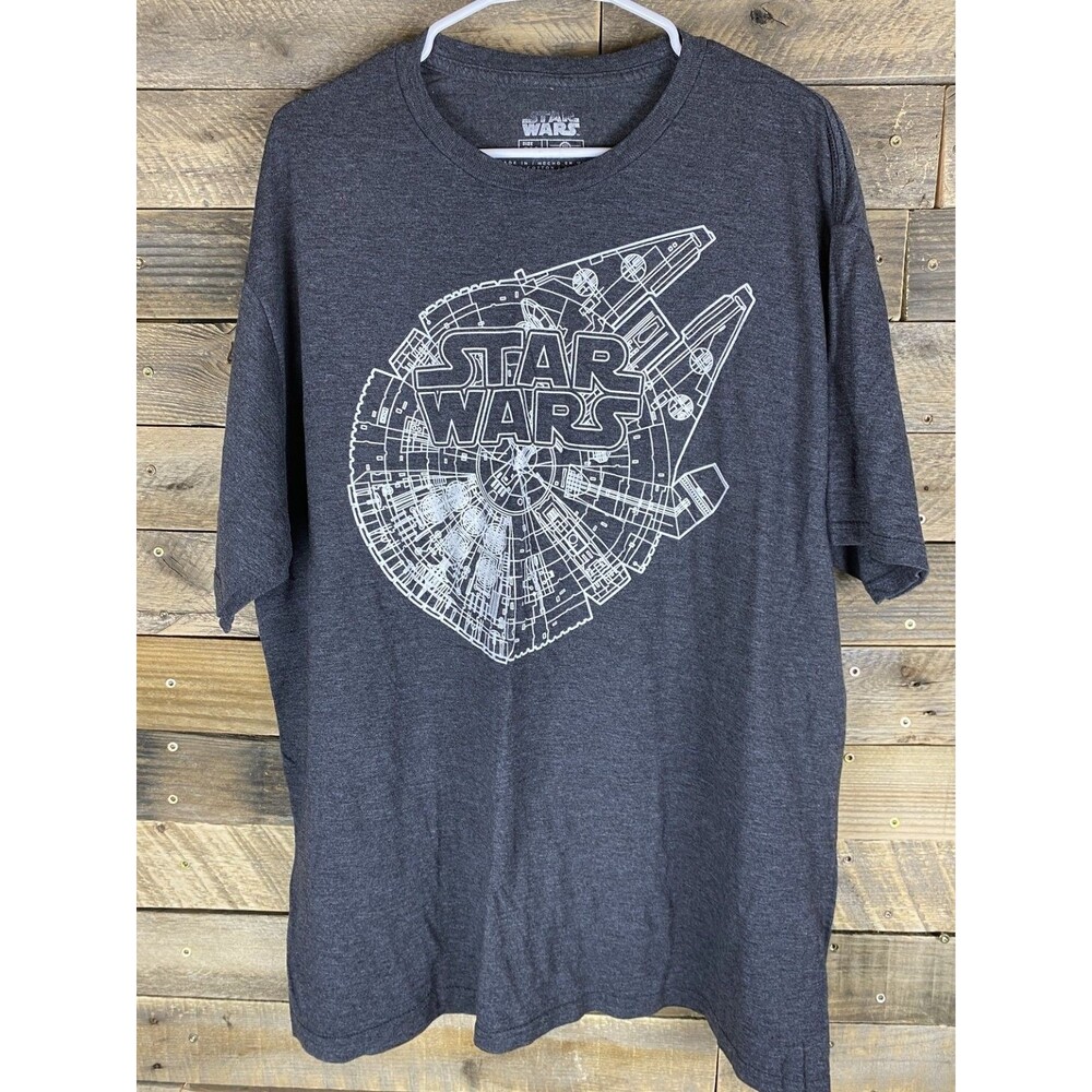 Star Wars Men's 2X Charcoal Cotton Polyester Crew Neck Short Sleeve T-Shirt